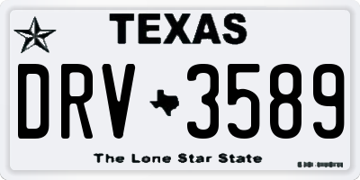 TX license plate DRV3589