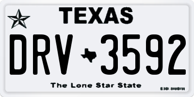TX license plate DRV3592
