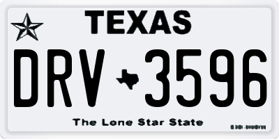 TX license plate DRV3596