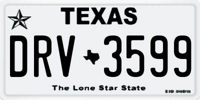 TX license plate DRV3599