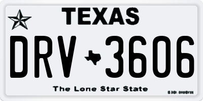 TX license plate DRV3606