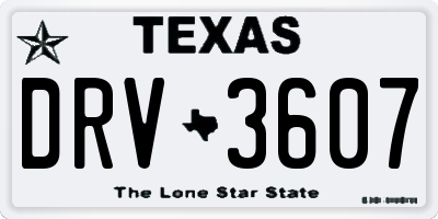 TX license plate DRV3607