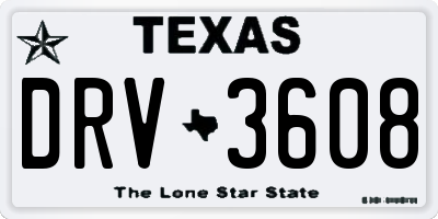 TX license plate DRV3608