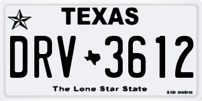 TX license plate DRV3612