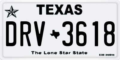 TX license plate DRV3618