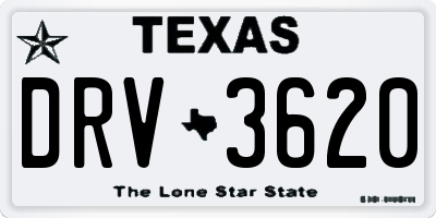 TX license plate DRV3620