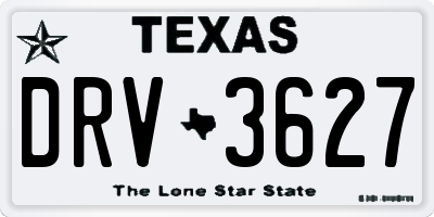 TX license plate DRV3627
