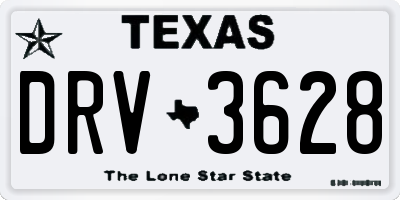 TX license plate DRV3628