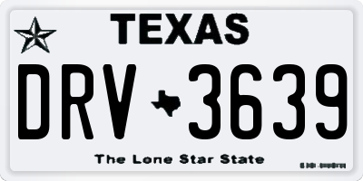 TX license plate DRV3639