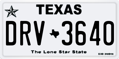 TX license plate DRV3640