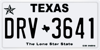 TX license plate DRV3641