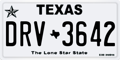TX license plate DRV3642