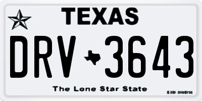 TX license plate DRV3643