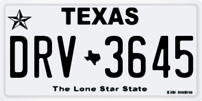 TX license plate DRV3645