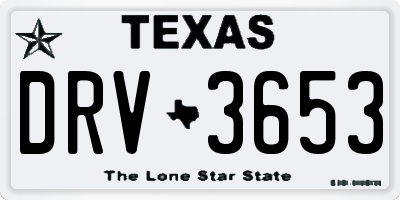 TX license plate DRV3653