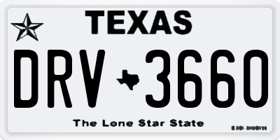 TX license plate DRV3660