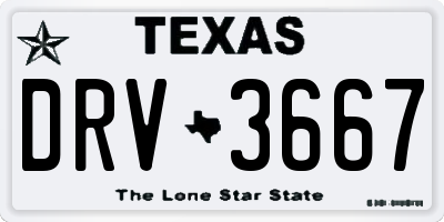 TX license plate DRV3667