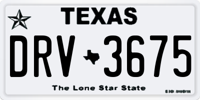 TX license plate DRV3675