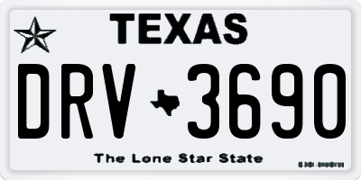 TX license plate DRV3690