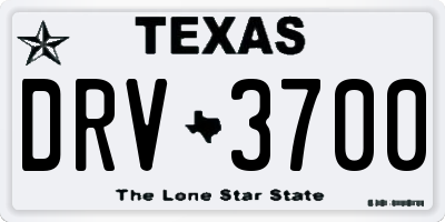 TX license plate DRV3700