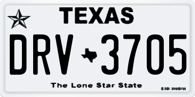 TX license plate DRV3705