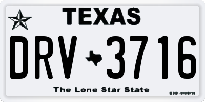 TX license plate DRV3716