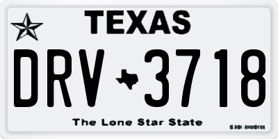TX license plate DRV3718