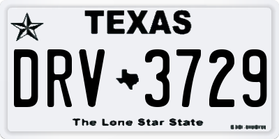 TX license plate DRV3729