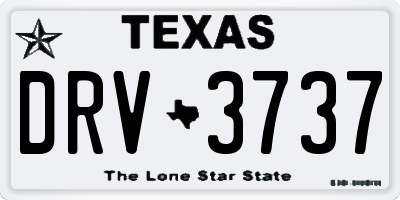 TX license plate DRV3737