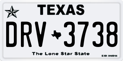 TX license plate DRV3738