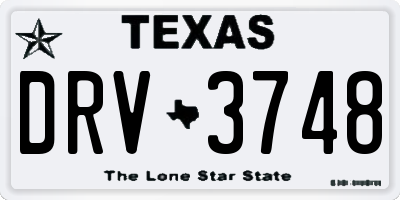 TX license plate DRV3748