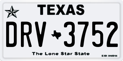 TX license plate DRV3752