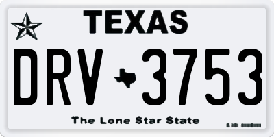 TX license plate DRV3753
