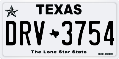 TX license plate DRV3754