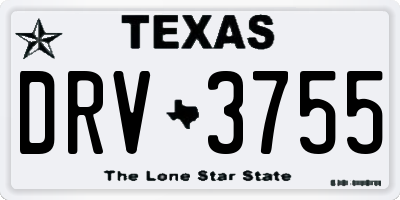 TX license plate DRV3755