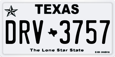 TX license plate DRV3757