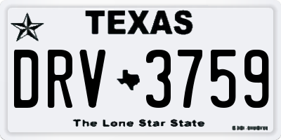 TX license plate DRV3759