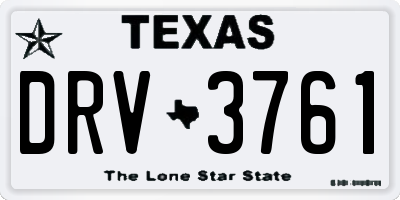 TX license plate DRV3761