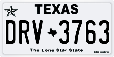 TX license plate DRV3763