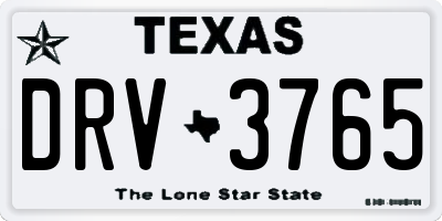 TX license plate DRV3765