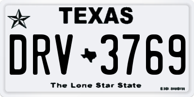 TX license plate DRV3769