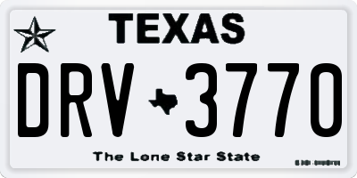 TX license plate DRV3770