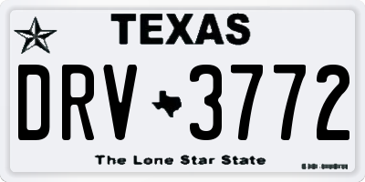 TX license plate DRV3772