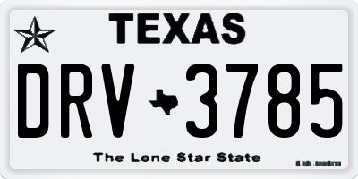 TX license plate DRV3785