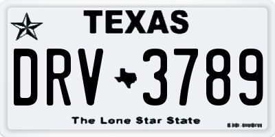TX license plate DRV3789