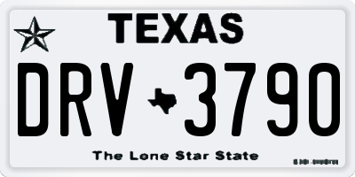 TX license plate DRV3790