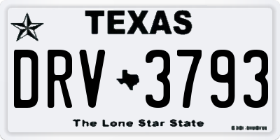 TX license plate DRV3793