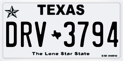 TX license plate DRV3794