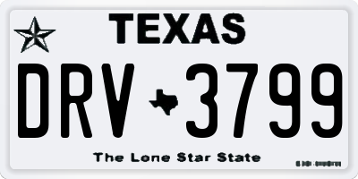 TX license plate DRV3799