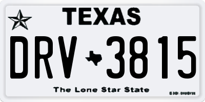TX license plate DRV3815